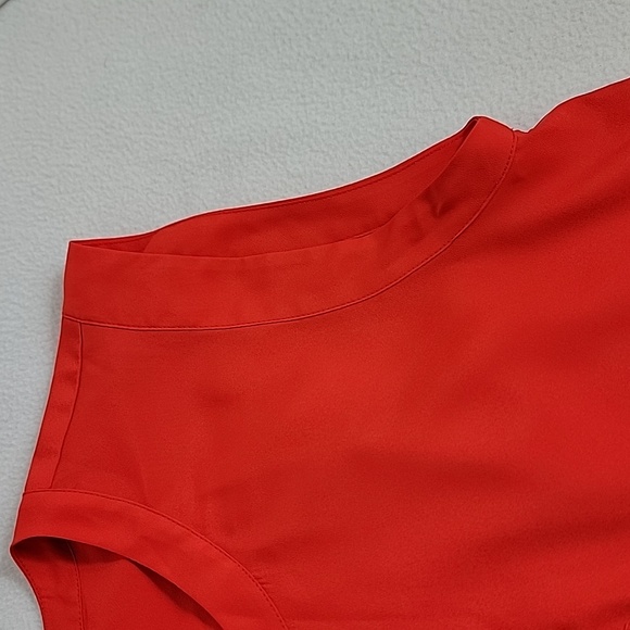 J. Crew Women's Red 1/2 Button Sleeveless Top, 2 - Picture 3 of 7